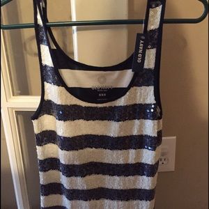 Sequin striped tank