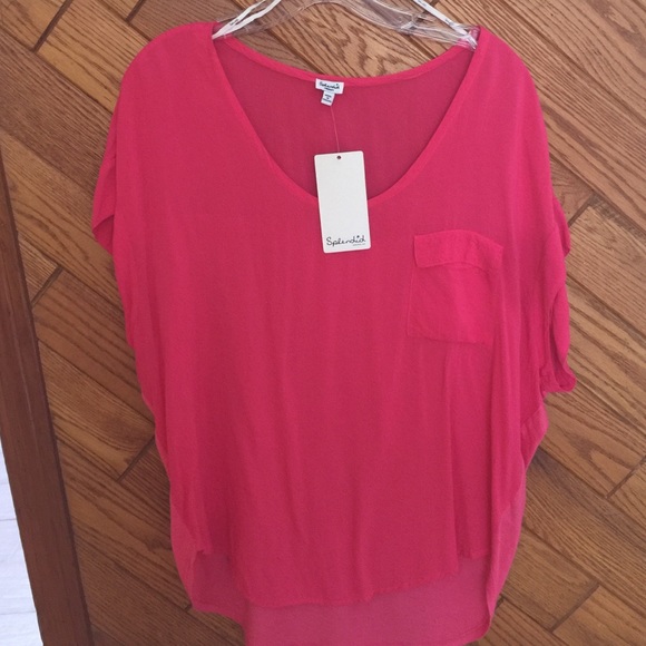 100% rayon pink top from splendid - Picture 1 of 3