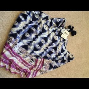 lucky Brand Tie-dye stripe print scarf