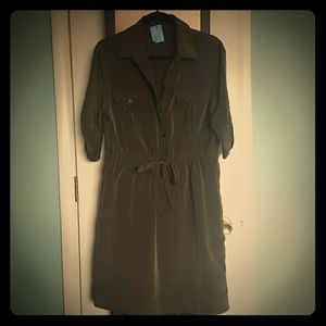 Army green shirt dress