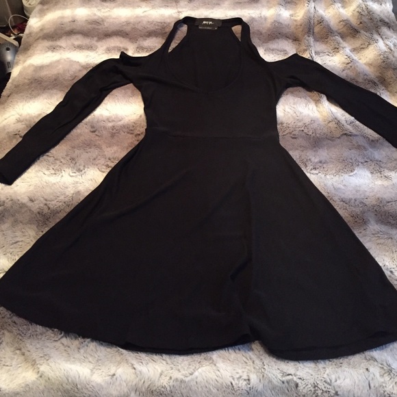 Nasty Gal Black Shoulder Cut Out Dress