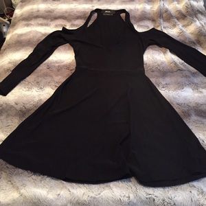 Nasty Gal Black Shoulder Cut Out Dress