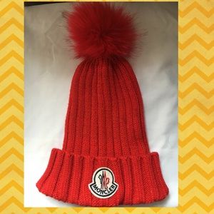 Red Moncler-Inspired PomPom Hat