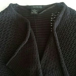 Calvin Klein mixed knit open draped sweater