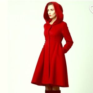 Red wool coat