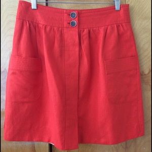 J.Crew orange linen/Lyocell mini skirt