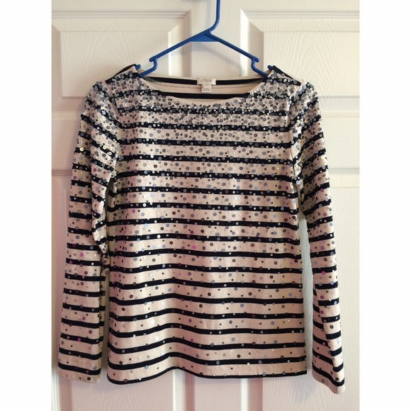 J. Crew Long Sleeve Sequin top
