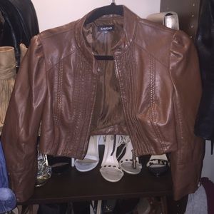 Bebe Cropped Leather jacket