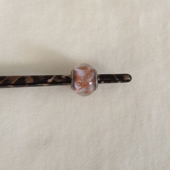 Zable murano glass bead pink & gold