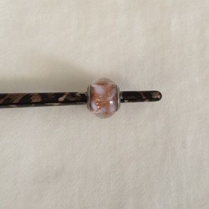 Zable murano glass bead pink & gold