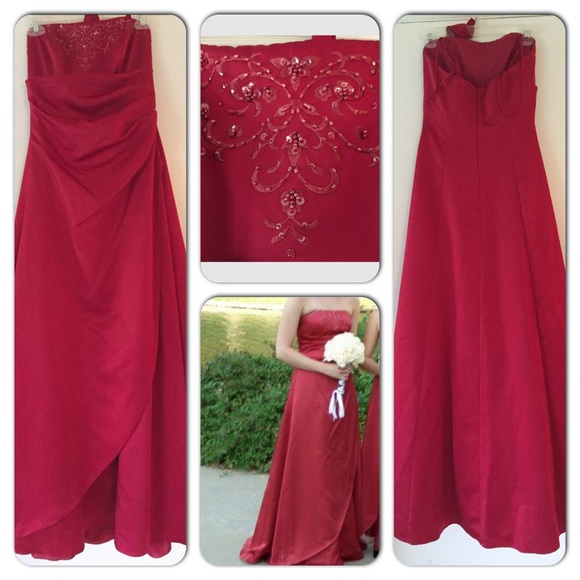 Red formal David's Bridal dress - Picture 1 of 1