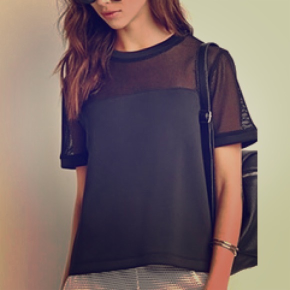 Tops - TODAY ONLY‼️🆕 Black Mesh Top Tee