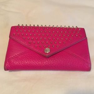 Rebecca Minkoff studded hot pink wallet