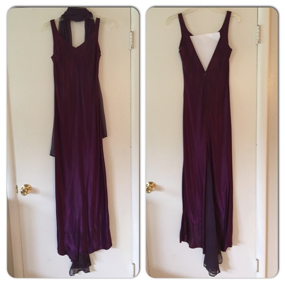 Dark purple satin dress