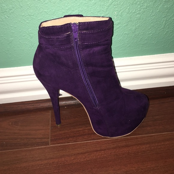 Purple ankle boot