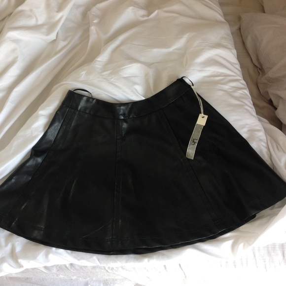 Super cute pleather skater skirt!