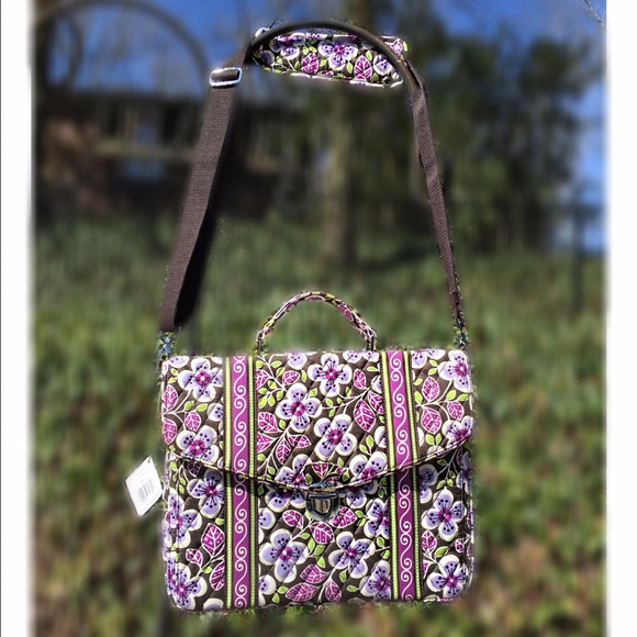 NWT Vera Bradley Briefcase Attaché in Plum Petals