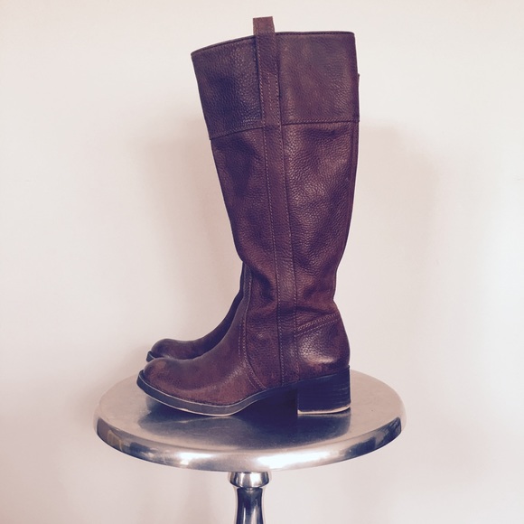 Lucky Brand Wide Calf Hibiscus Boots - Cognac