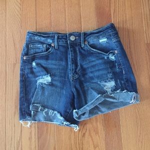 High rise jean shorts