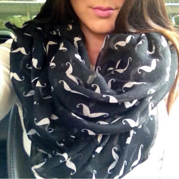 Black Mustache Scarf - Picture 2 of 2