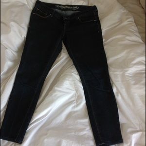 Express dark wash slim fit ankle leggings