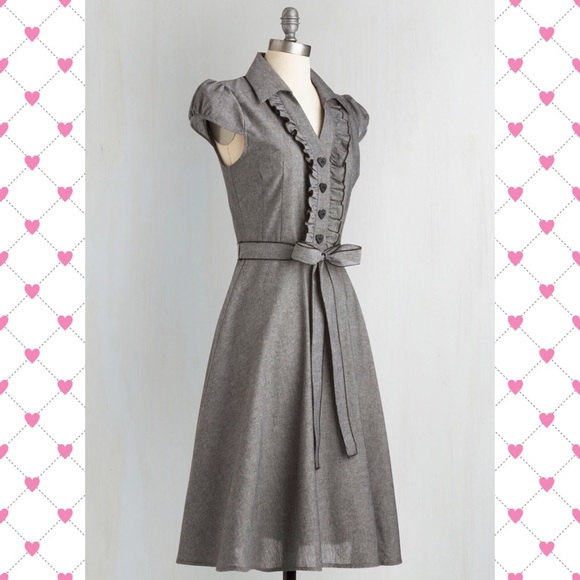 ModCloth Dresses & Skirts - Modcloth Grey About the Artist Dress Vintage Retro