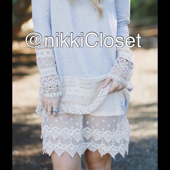 Lace Slip Dress Tunic Top Extender Midi Tank - Picture 4 of 4