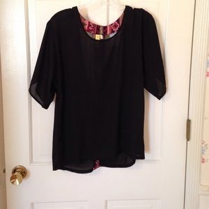 Black open back shirt