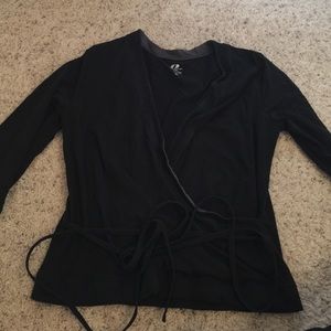 Long Sleeve Yoga Faux Wrap