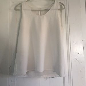 Loft sheer white top