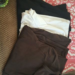Layering tops black , white , brown