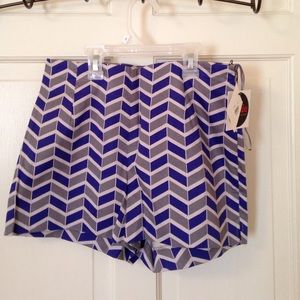 Grey and blue pattern shorts