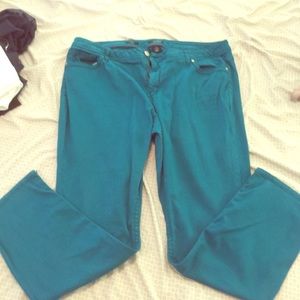 Teal/Turquoise skinny jeans Women's Plus 22W