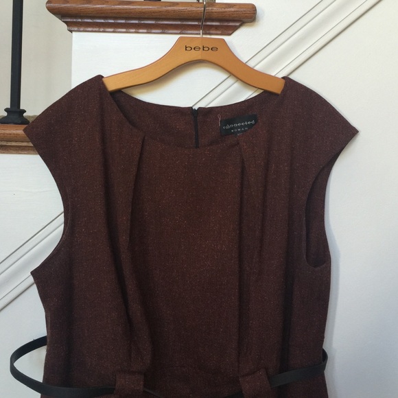 Classic shift dress with slubbed texture.