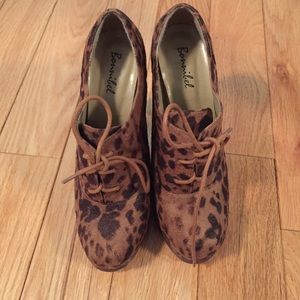 Cheetah print with wood heel booties