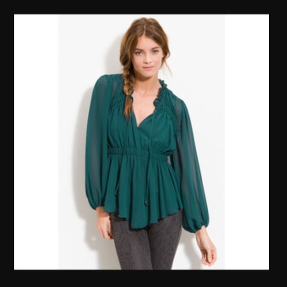 HEED Shirred Peasant Blouse