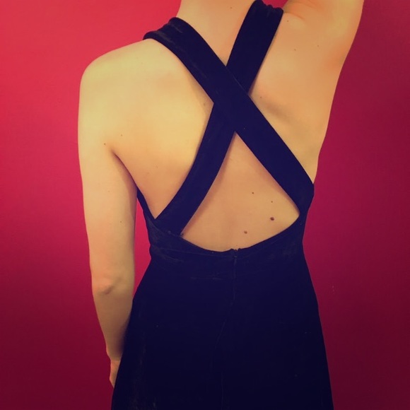 Nasty Gal Black Velvet Dress