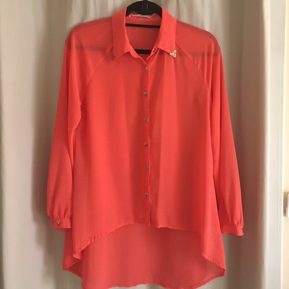 Long sleeve coral blouse - Picture 1 of 1