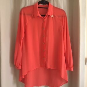 Long sleeve coral blouse