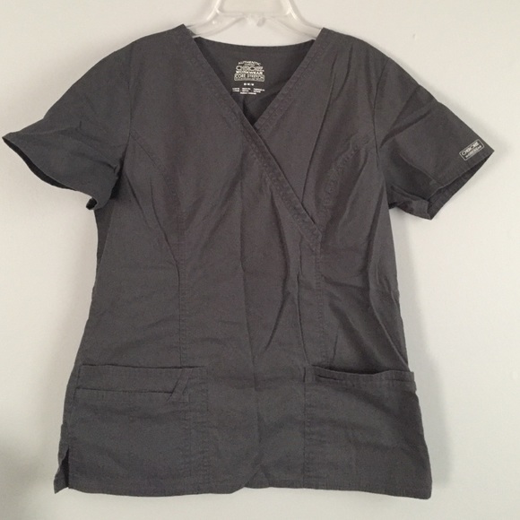 Dark gray Cherokee scrub top