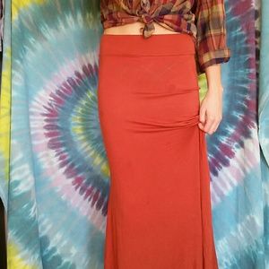 Orange maxi skirt