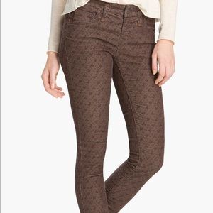 Floral printed corduroy