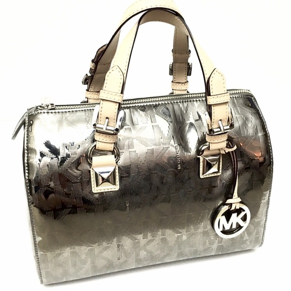 Michael Kors Handbags - Michael Kors MK Grayson Nickel Satchel Tote- New