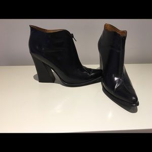 Jeffrey Campbell black leather booties