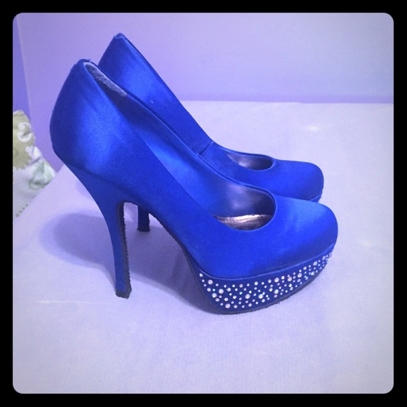 Studded blue heels