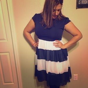 Navy & white dress