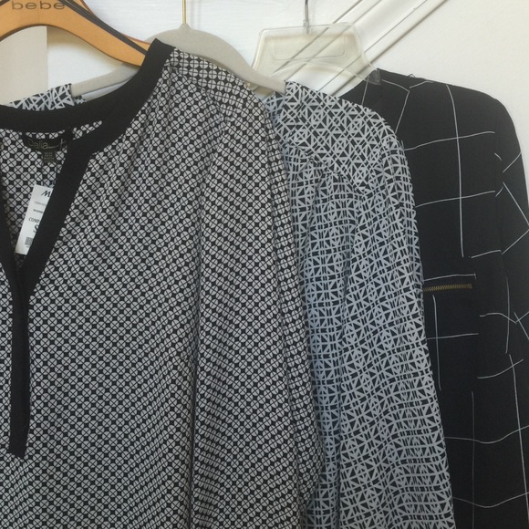 3 pack black & white blouse bundle