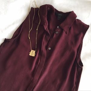 J. Crew Sleeveless Button Down