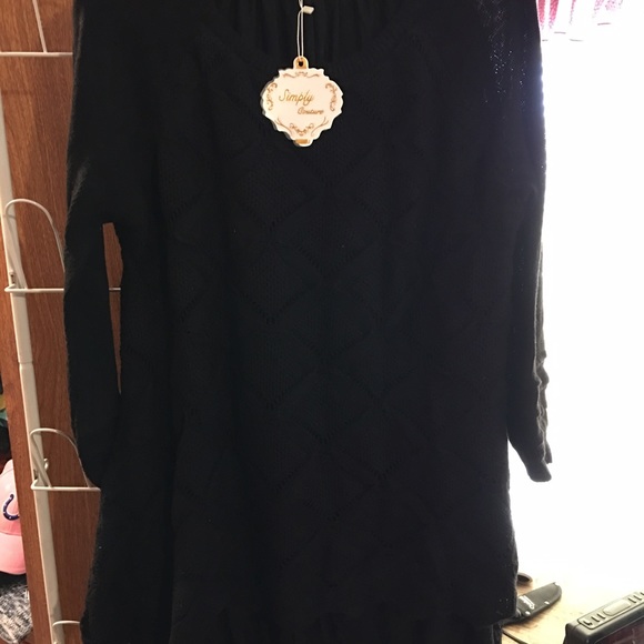 Simply Couture Pointelle Lace Layered Tunic