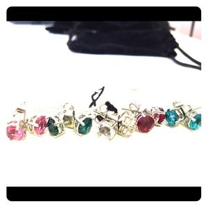 5 Swarovski crystal earrings